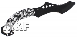 Feststehendes Messer MP9 White Skulls mit Nylonscheide